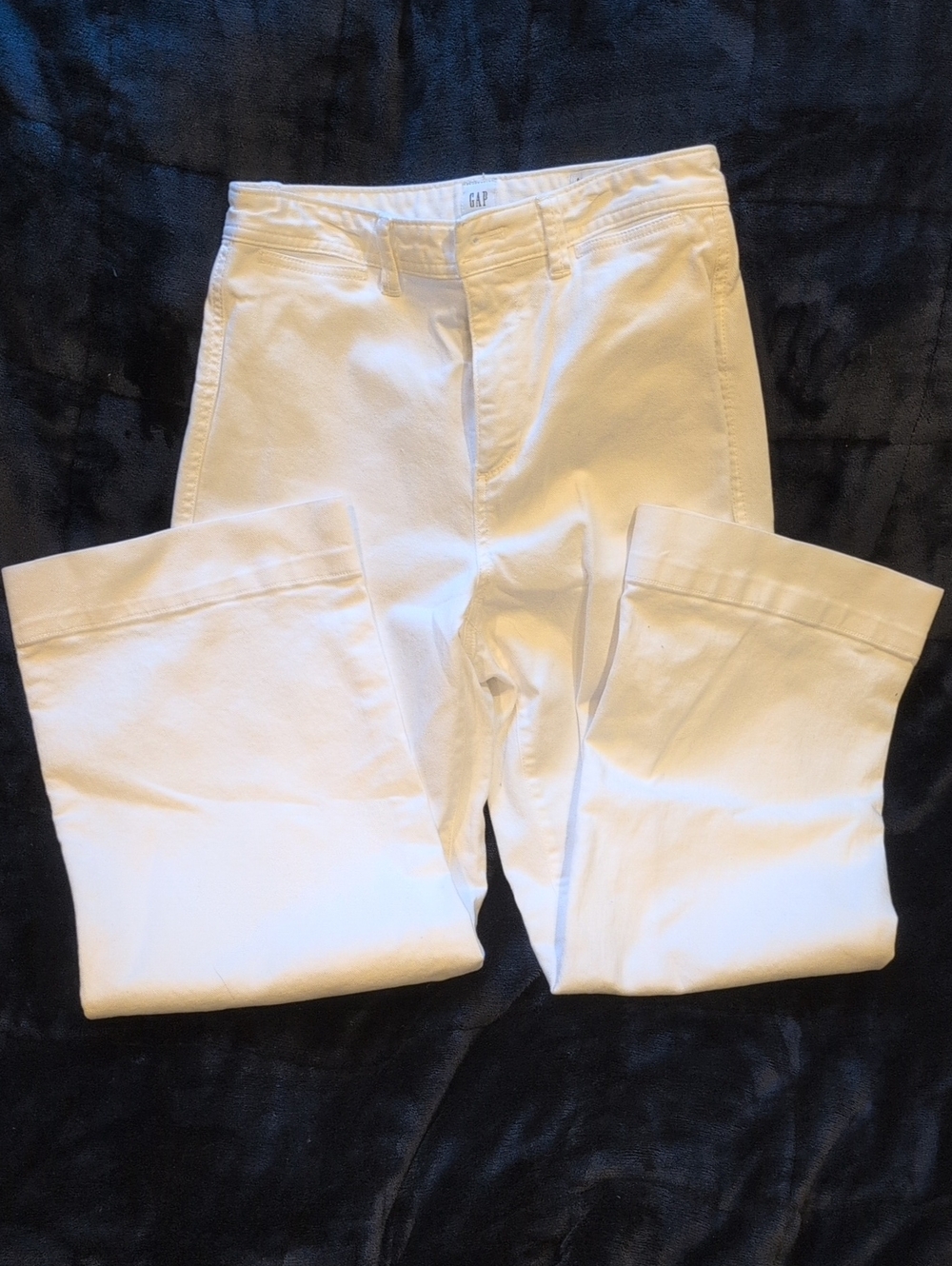 Gap High-Rise Wide-Leg Crop Denim, Sea Salt, Size 0, EXCELLENT CONDITION